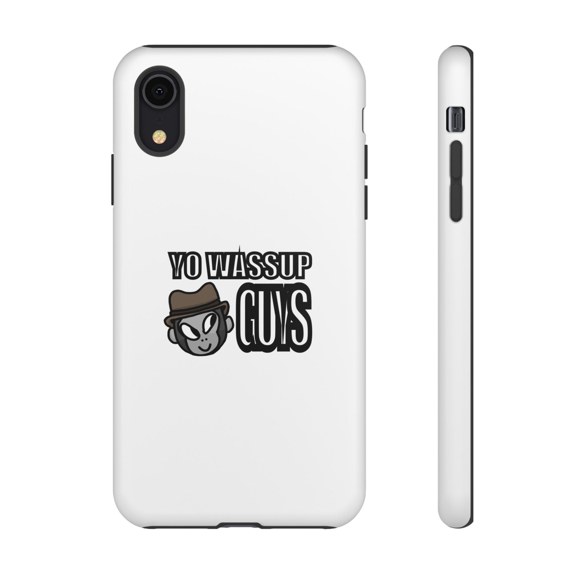 Yo Wassup Guys Phone Case — Retro Cartoon Hat Character Tough Protective Cover