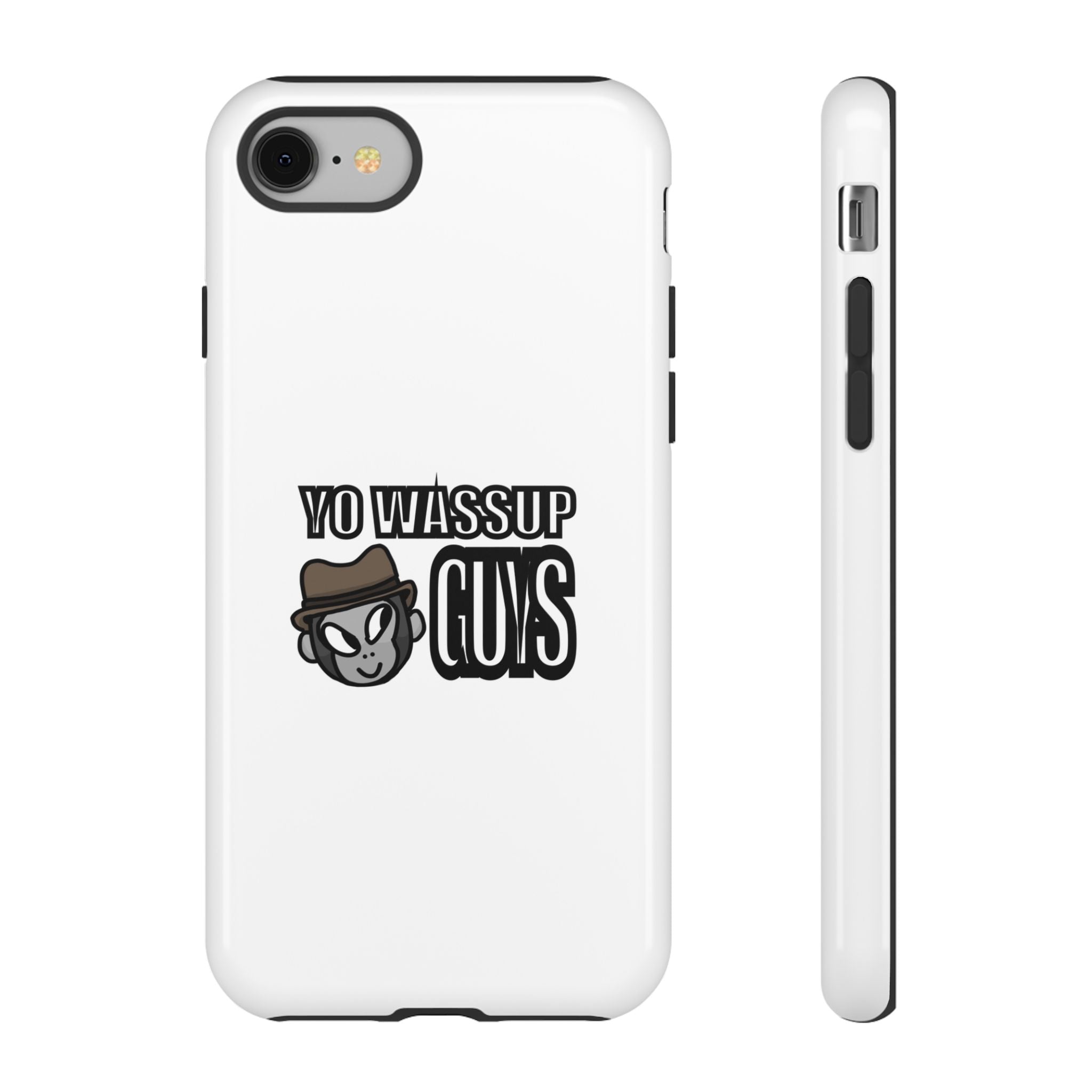 Yo Wassup Guys Phone Case — Retro Cartoon Hat Character Tough Protective Cover