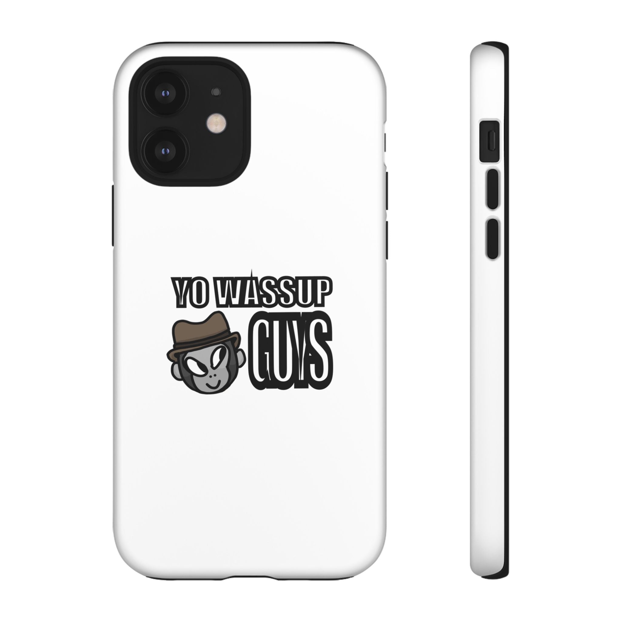 Yo Wassup Guys Phone Case — Retro Cartoon Hat Character Tough Protective Cover
