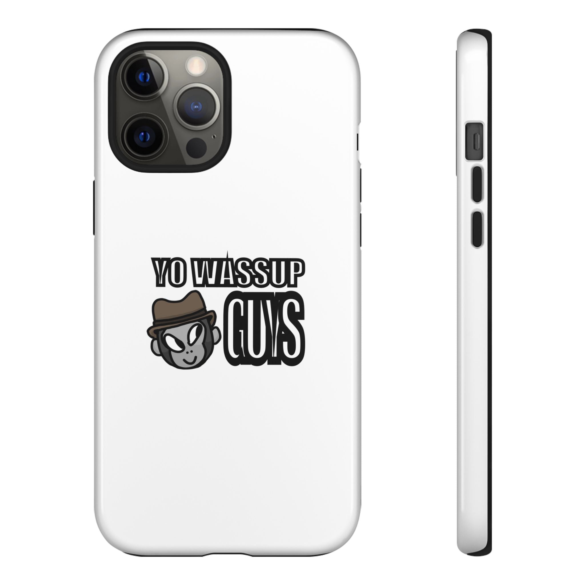 Yo Wassup Guys Phone Case — Retro Cartoon Hat Character Tough Protective Cover