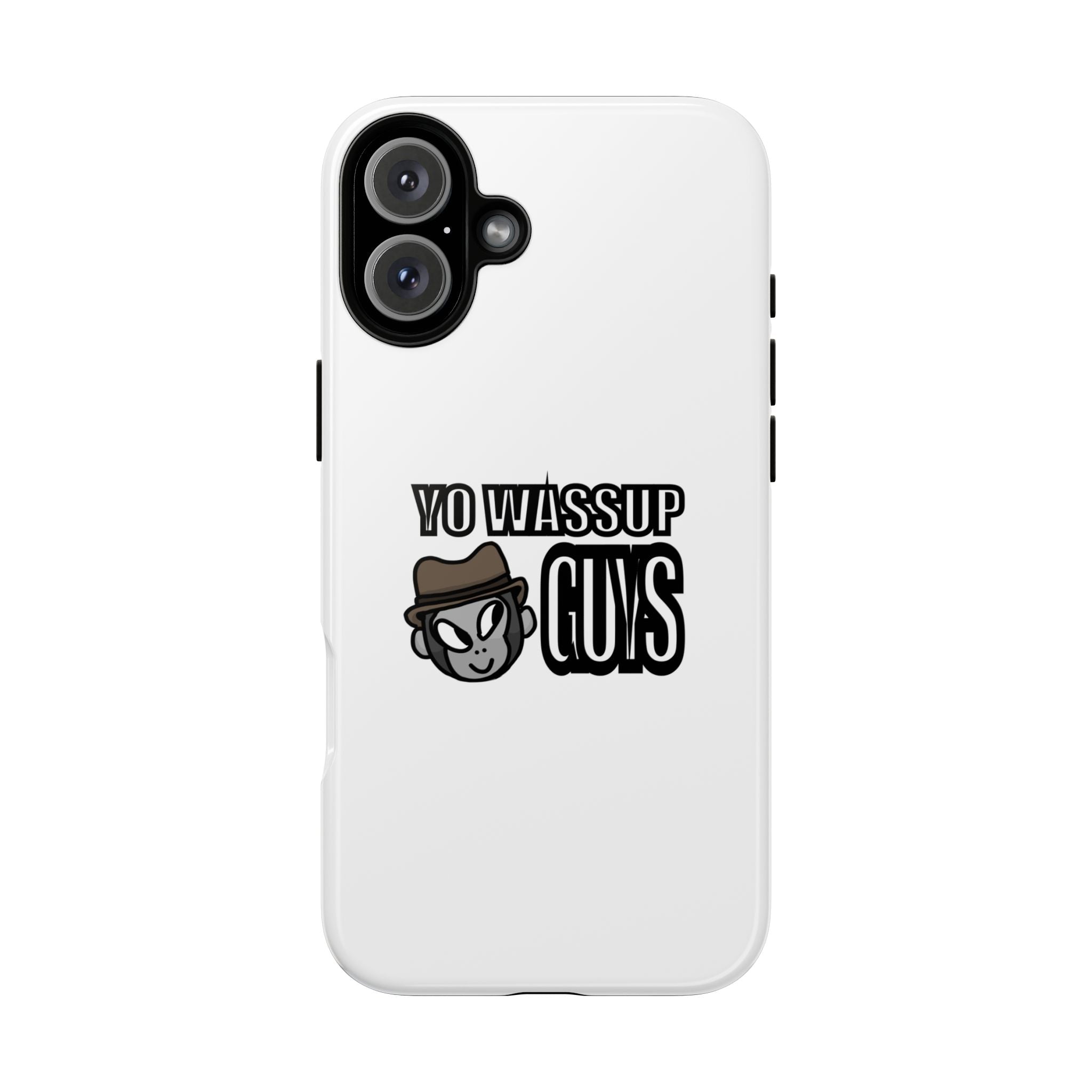 Yo Wassup Guys Phone Case — Retro Cartoon Hat Character Tough Protective Cover