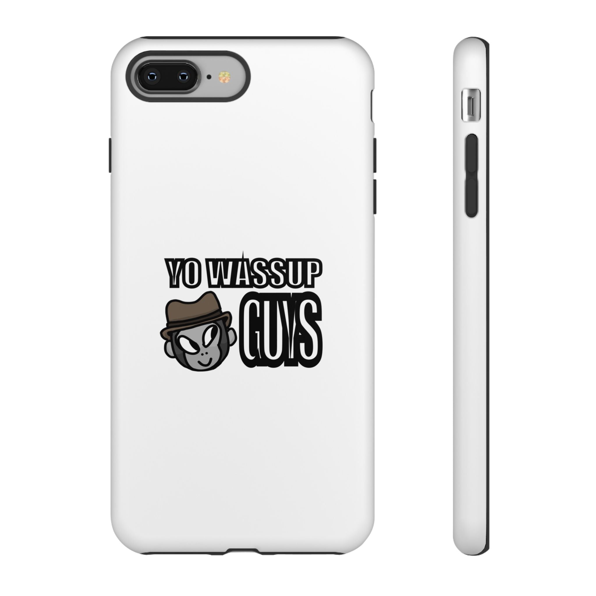 Yo Wassup Guys Phone Case — Retro Cartoon Hat Character Tough Protective Cover