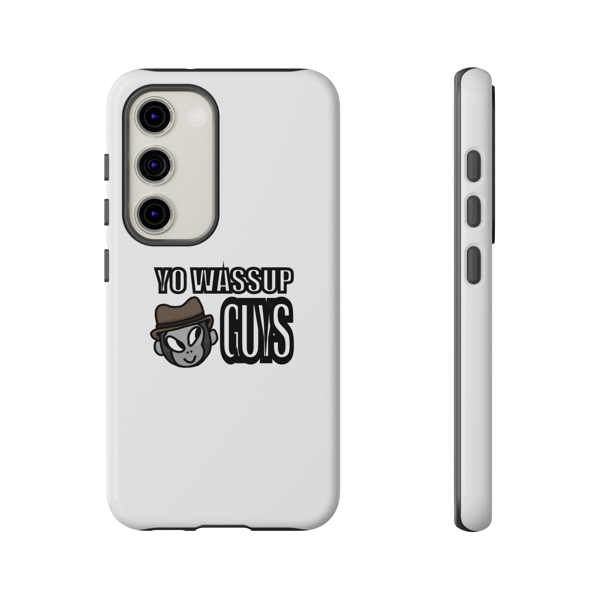 Yo Wassup Guys Phone Case — Retro Cartoon Hat Character Tough Protective Cover