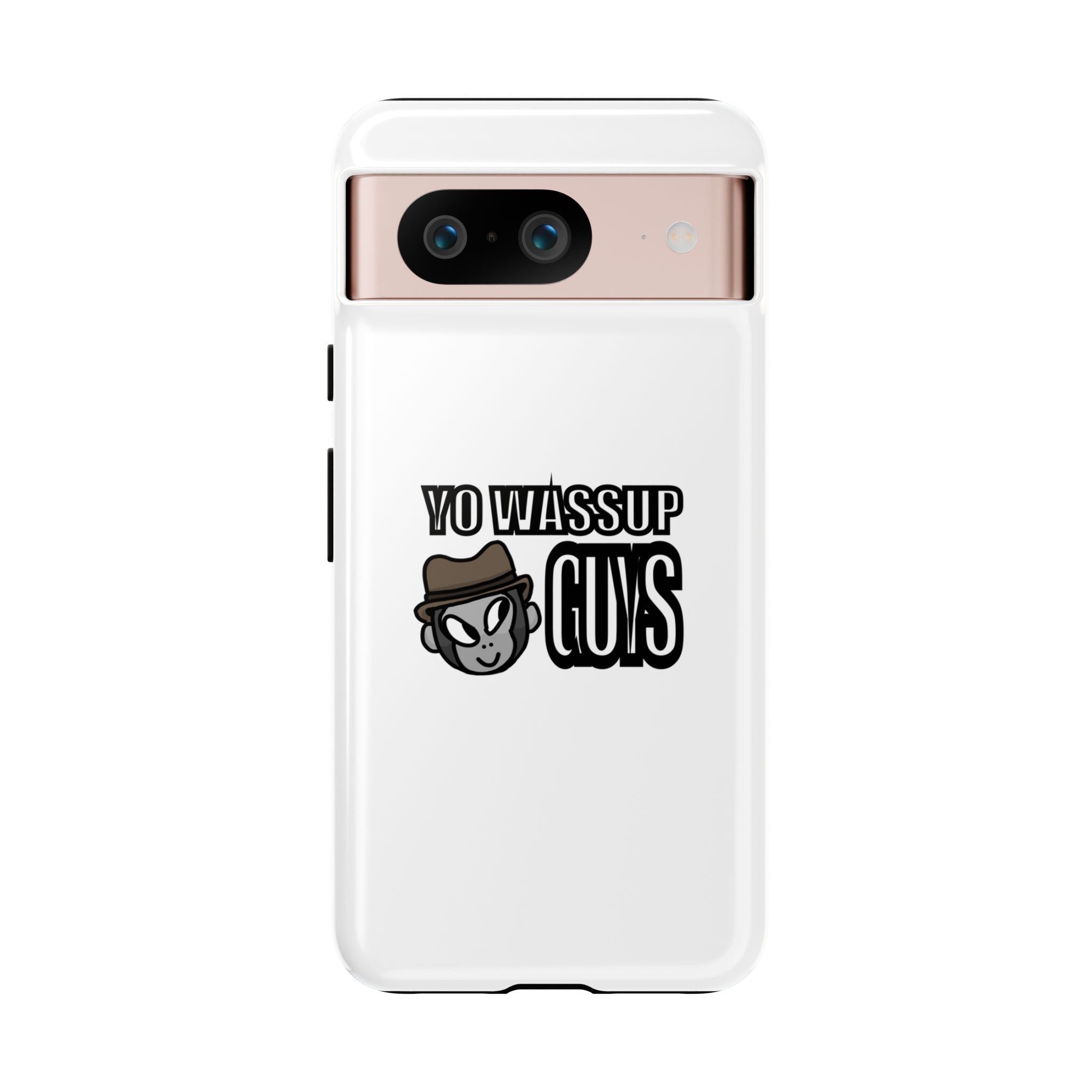 Yo Wassup Guys Phone Case — Retro Cartoon Hat Character Tough Protective Cover
